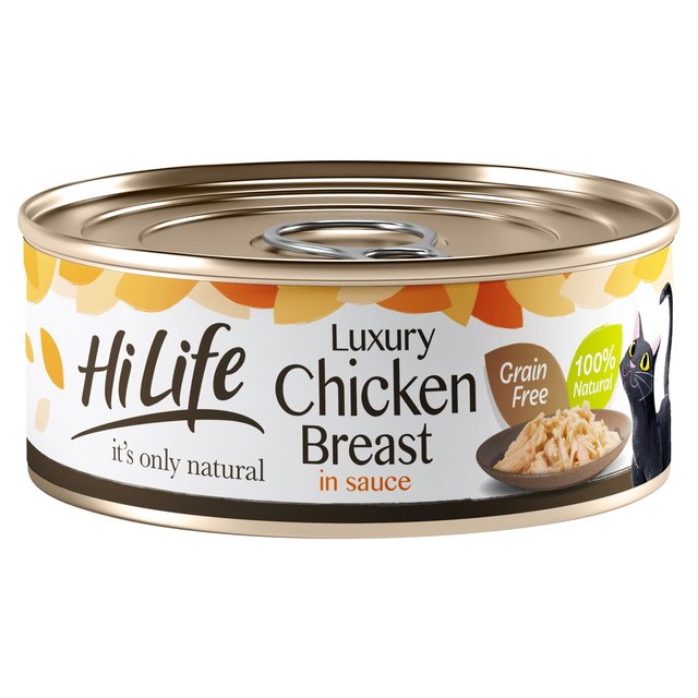 HiLife It’s Only Natural Luxury Cat Food, Chicken Breast in Sauce, 70g
