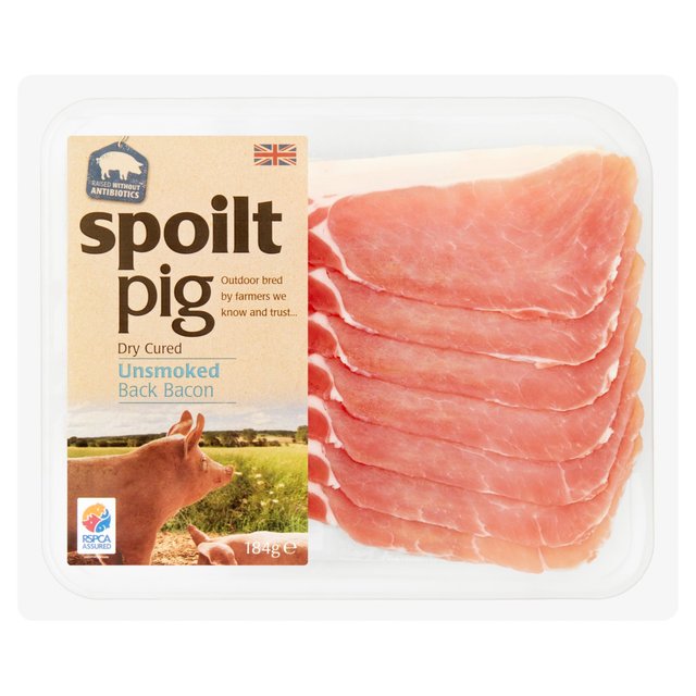 Spoiltpig Unsmoked Dry Cured Back Bacon, 184g