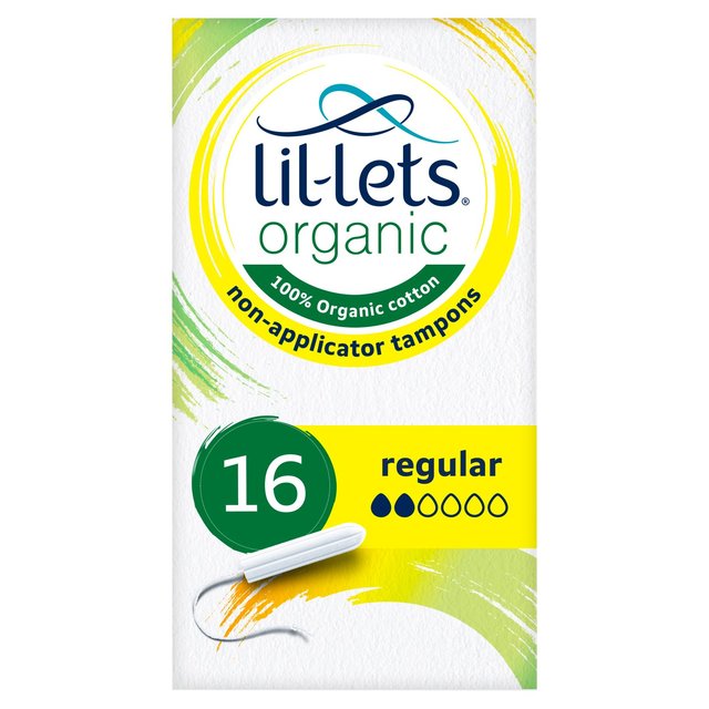 Lil-Lets Organic Non-Applicator Regular, 16 Per Pack