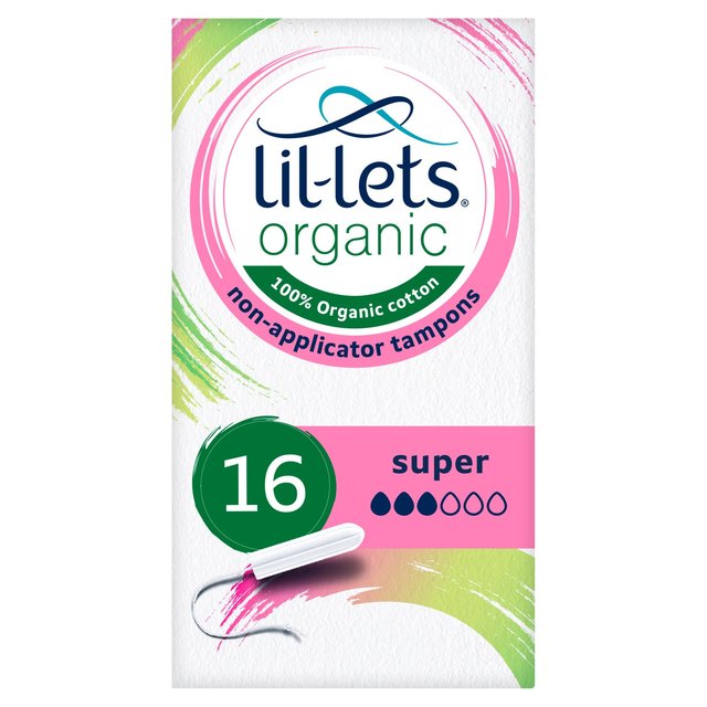 Lil-Lets Organic Non-Applicator Super, 16 Per Pack
