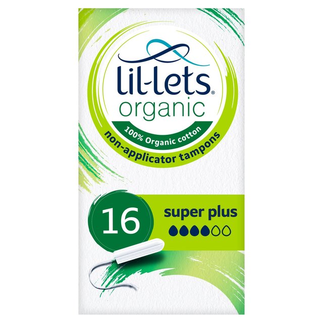 Lil-Lets Organic Non-Applicator Super Plus, 16 Per Pack