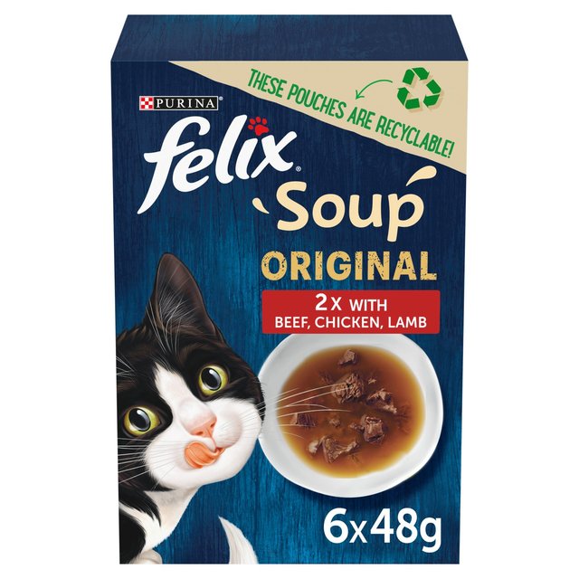 Felix Treats Felix Soup Cat Food Farm Selection, 6 x 48g