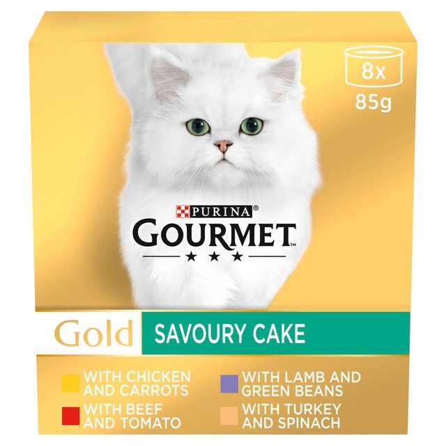 Gourmet Gold Cat Food Savoury Cake Meat and Veg, 8 x 85g