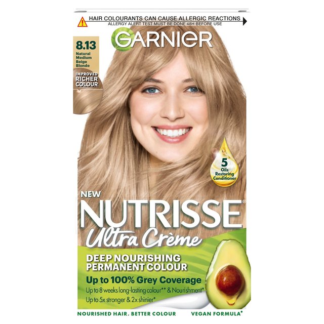 Garnier Nutrisse Pearl 8.13 Medium Beige Blonde Permanent Hair Dye
