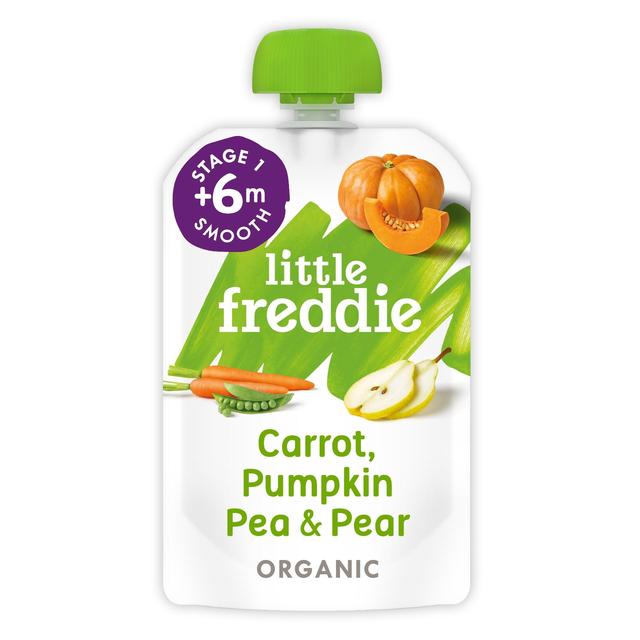 Little Freddie Carrot, Pumpkin, Pea & Pear Organic Pouch, 6 Mths+, 100g