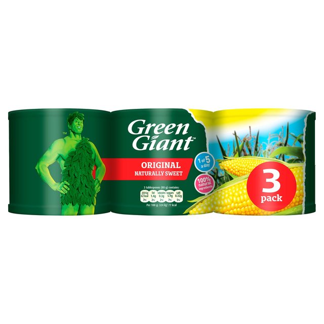 Green Giant Original Sweetcorn, 3 x 340g