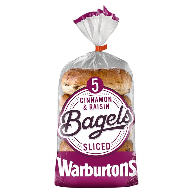 Warburtons Cinnamon & Raisin Bagels, 5 Per Pack