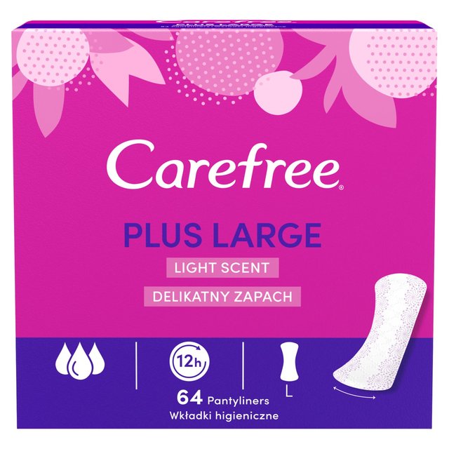 Carefree Plus Large Light Scent Pantyliners, 64 per Pack