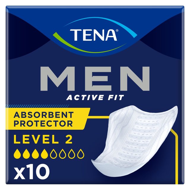 Tena Men Level 2 Incontinence Absorbent Protector, 10 Per Pack