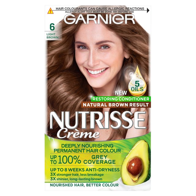 Garnier Nutrisse Sandalwood 6 Light Brown Permanent Hair Dye