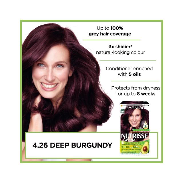 Garnier Nutrisse Blackcurrant  Deep Burgandy Permanent Hair Dye | Ocado