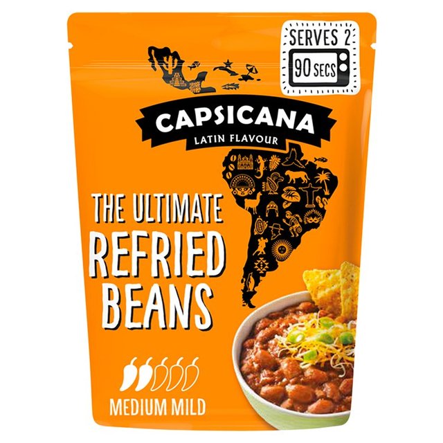 Capsicana Mexican Refried Chipotle Pinto Beans, Medium/Mild, 200g