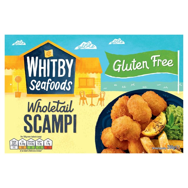 Whitby Seafoods Gluten Free Wholetail Scampi, 200g