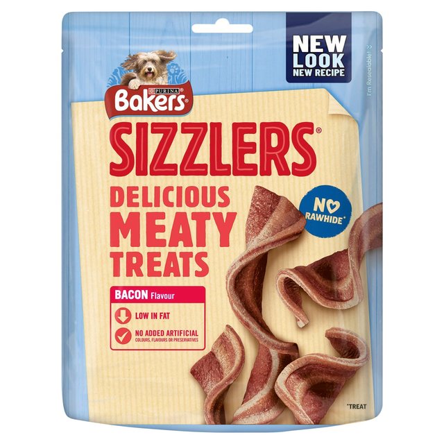Bakers Sizzlers Dog Treats Bacon, 90g