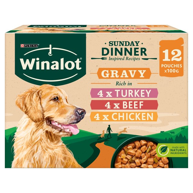 Winalot Sunday Dinner Dog Food Pouches in Gravy, 12 x 100g
