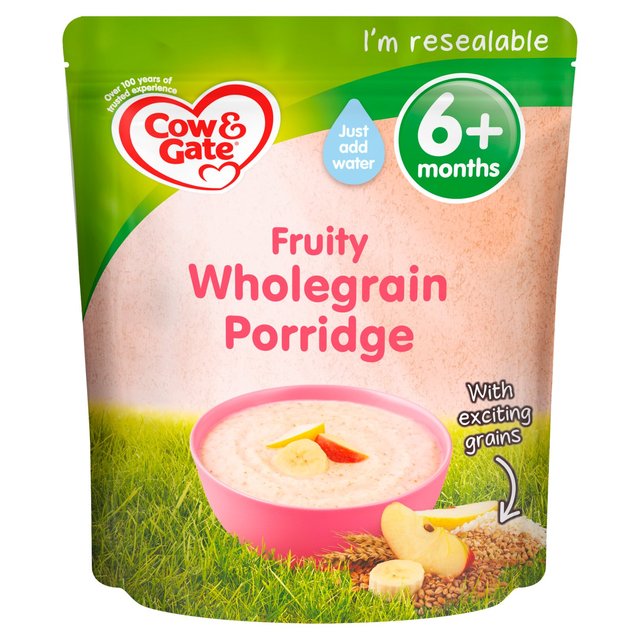 Cow & Gate Fruity Wholegrain Porridge, 6 Mths+, 125g