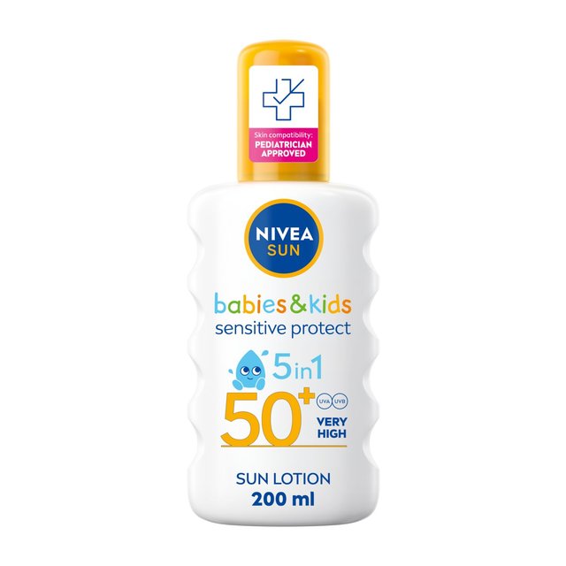 Nivea Sun Kids Sensitive Protect Spf 50+ Sun Lotion Spray, 200ml