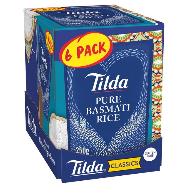 Tilda Microwave Pure Basmati Rice, 6 x 250g