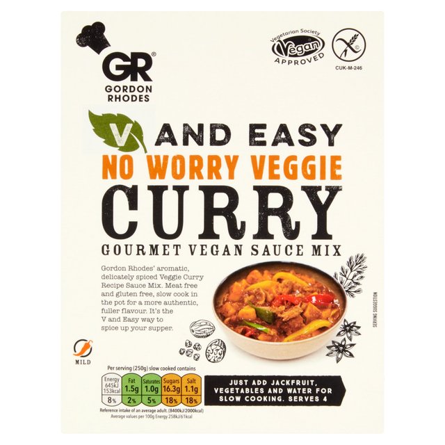 Gordon Rhodes V & Easy No Worry Veggie Curry, 75g