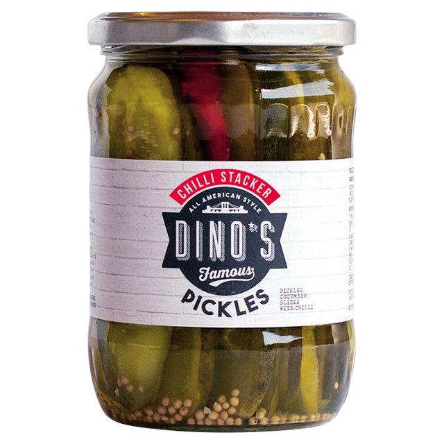 Dino’s Famous Chilli Stacker Pickles, 530g