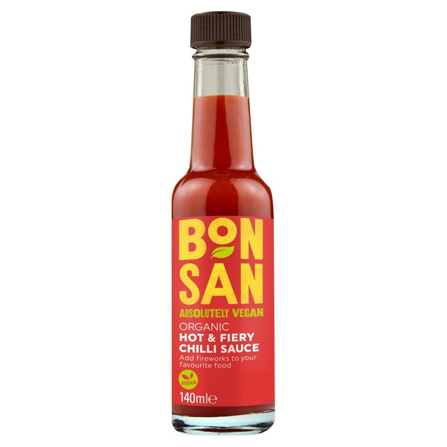 Bonsan Organic Vegan Hot & Fiery Chilli Sauce, 140ml