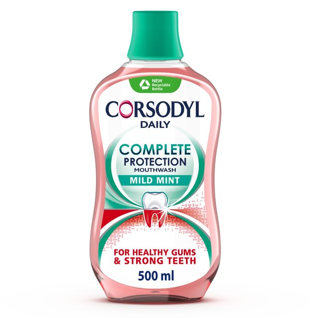 Corsodyl Gum Mouthwash Complete Protection Mild Mint, 500ml