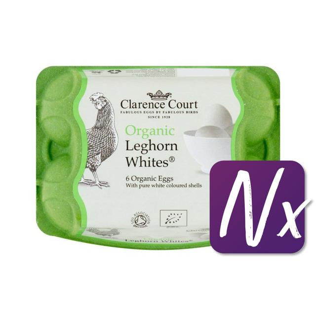 Clarence Court Organic Leghorn White Free Range Eggs, 6 Per Pack