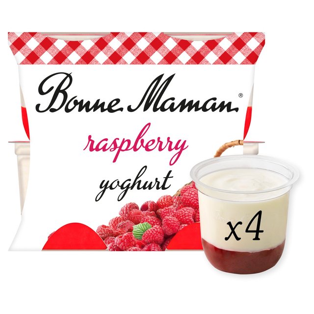 Bonne Maman Raspberry Yoghurt, 4 x 125g