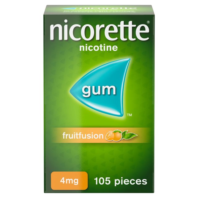 Nicorette Fruit Fusion Chewing Gum, 4 mg, 105 Count, Stop Smoking Aid, 105 Per Pack