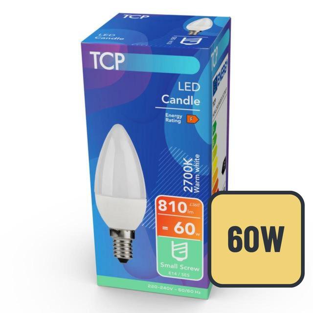 TCP Light Bulb Led Candle Small Srew 7.5w - 60w Warm White 1 Pack