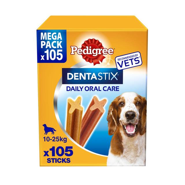 Pedigree Dentastix Daily Adult Medium Dog Treats Dental Sticks, 105 x 26g