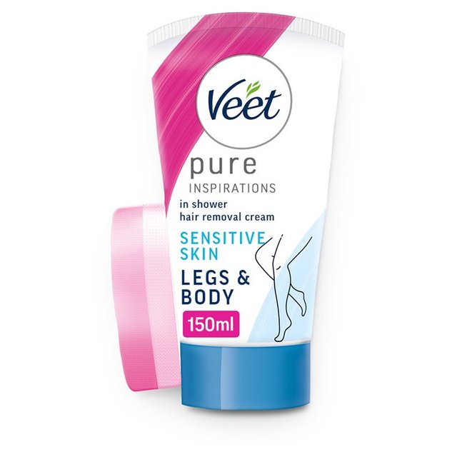 Veet In Shower Hair Removal Cream Legs Body Sensitive, 150ml