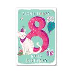Eight Today Persian Cat 8th Birthday Card