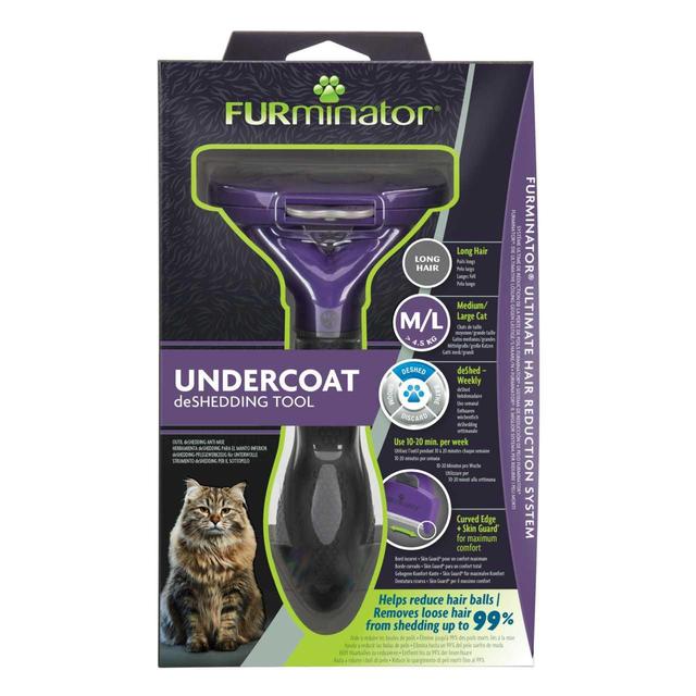 FURminator Medium/Large Cat Undercoat Tool, Long Hair