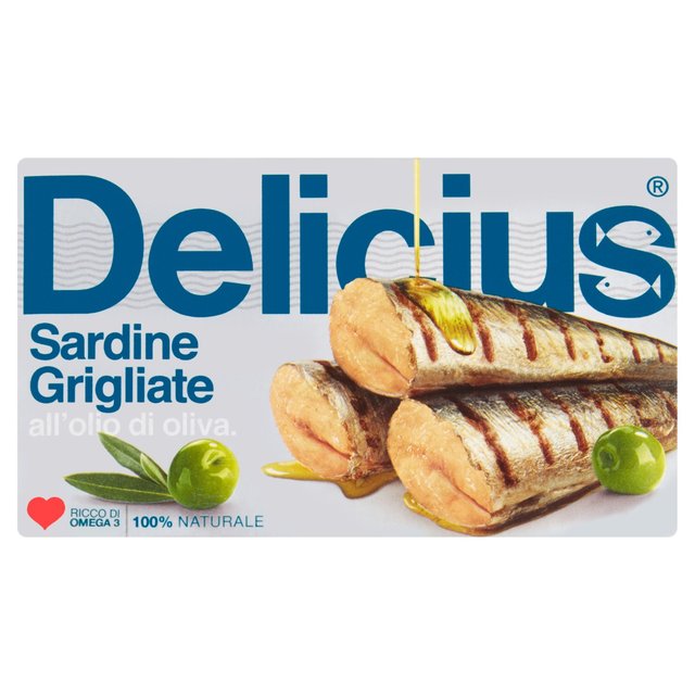 Delicius Grilled Sardines in Olive Oil, 90g