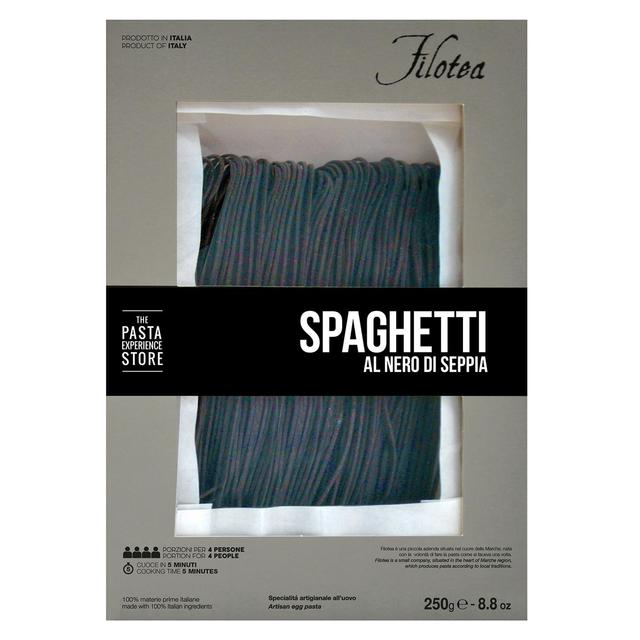 Filotea Squid Ink Spaghetti Alla Chitarra Artisan Egg Pasta, 250g