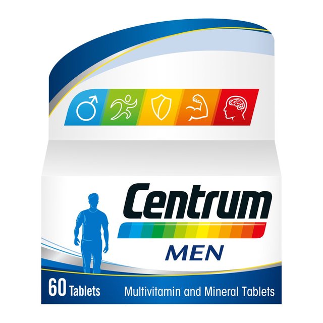Centrum Men Multivitamins With Vitamin D Immunity Tablets, 60 Per Pack