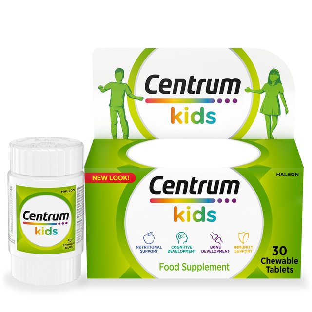 Centrum Kids Multivitamins With Vitamins D, C & Zinc Tablets, 30 Per Pack