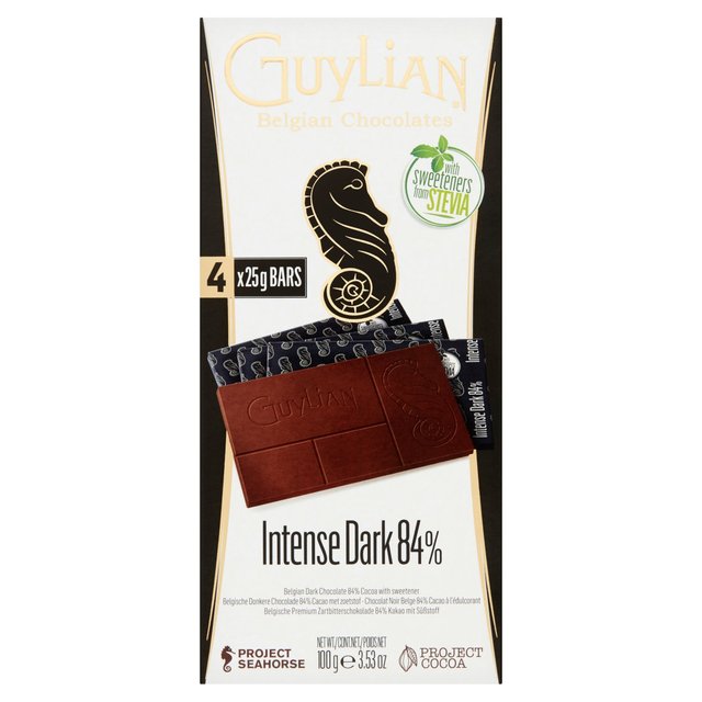 Guylian No Added Sugar Dark 84% Bars, 100g