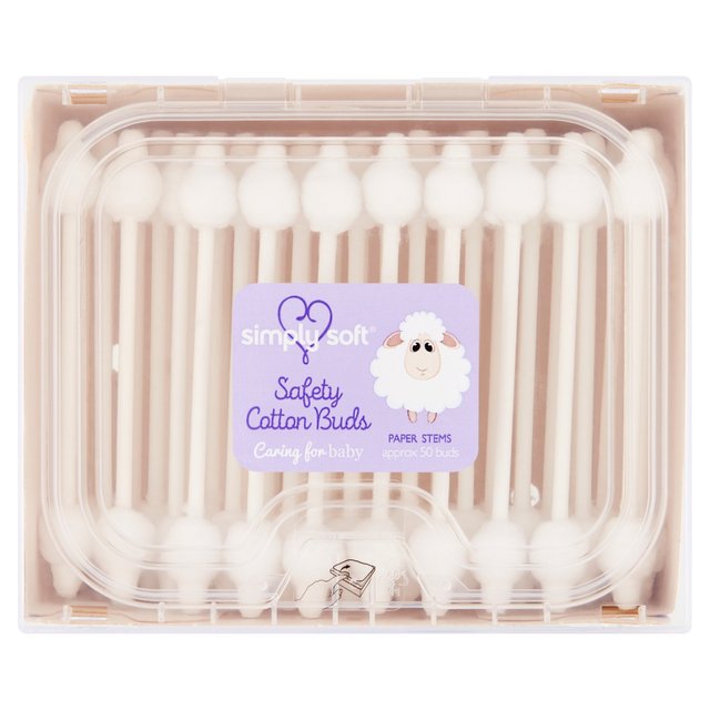 Caress Simply Soft Baby Safety Buds, 50 Per Pack