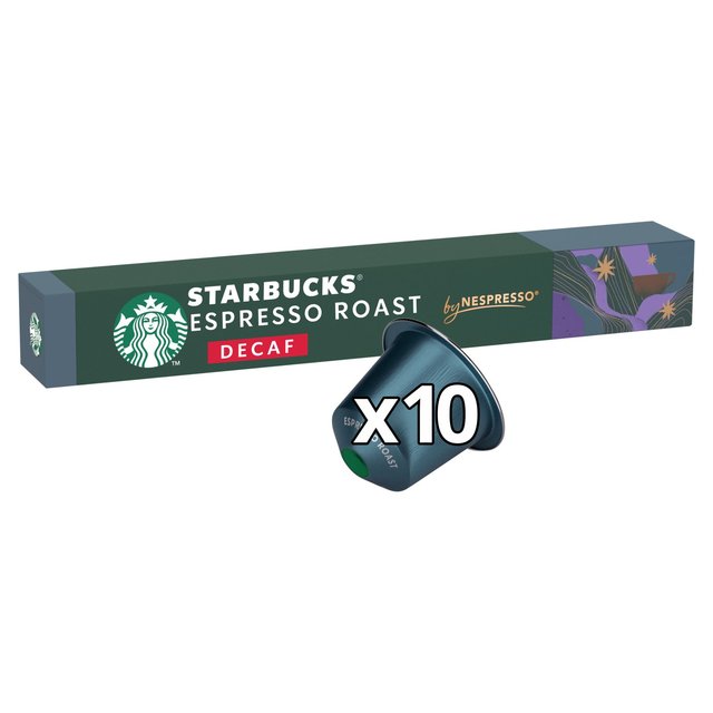 Starbucks by Nespresso Decaf Espresso Roast Coffee Pods, 10 Per Pack