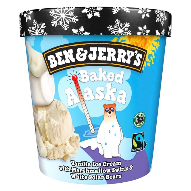 Ben & Jerry’s Baked Alaska Vanilla Ice Cream Tub, 465ml