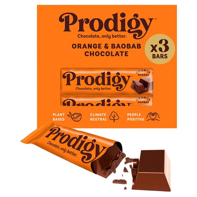 Prodigy Chunky Orange Chocolate Bar Multipack, 3 x 35g