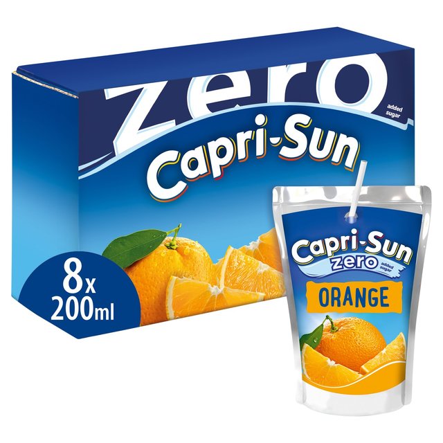 Capri Sun No Added Sugar Orange, 8 x 200ml