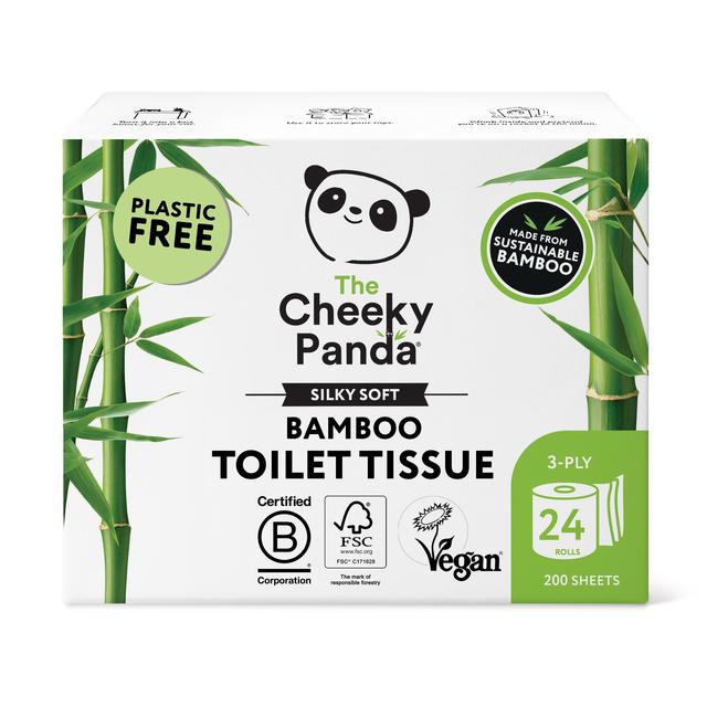 The Cheeky Panda Natural Bamboo Toilet Tissue, 24 Per Pack