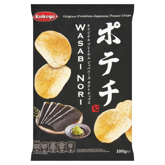 Kimura Koikeya Original Premium Japanese Potato Chips Wasabi Nori, 100g