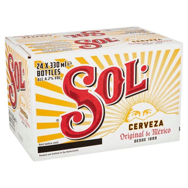 Sol Lager Beer Bottles, 24 x 330ml