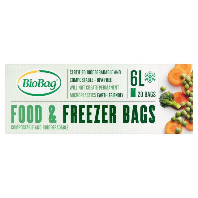 BioBag 6L Compostable Food and Freezer Bags, 20 per Pack