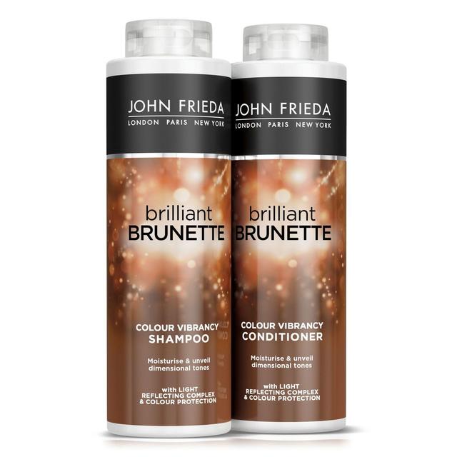 John Frieda Brilliant Brunette Moisturising Shampoo & Conditioner, 2 x 500ml