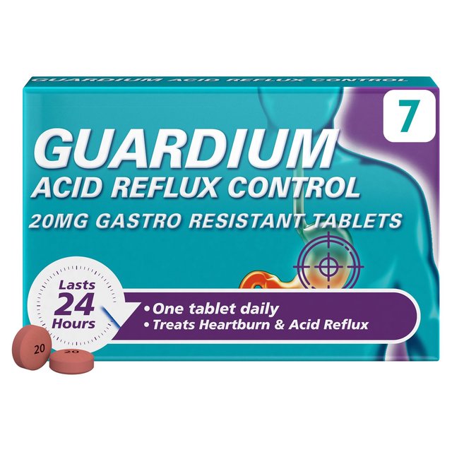 Guardium Acid Reflux Control Tabs Heartburn Indigestion, 7 Per Pack